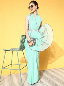 Mitera Solid Saree with Embroidered border