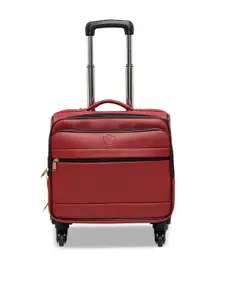 MBOSS Red Solid Soft-Sided Overnighter Laptop Overnighter Trolley Suitcase