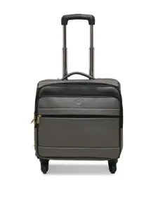 MBOSS Grey Solid Soft-Sided Overnighter Laptop Overnighter Trolley Suitcase
