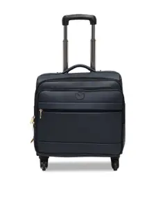 MBOSS Blue Solid Soft-Sided Overnighter Laptop Overnighter Trolley Suitcase