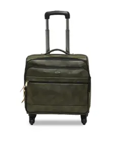 MBOSS Olive Green Printed Soft-Sided Overnighter Laptop Overnighter Trolley Suitcase