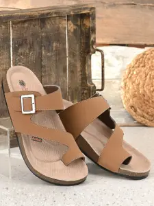 SOFTIO Men Tan Comfort Sandals