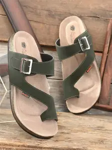 SOFTIO Men Olive Green Comfort Sandals