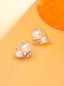 AMI Gold-Plated Contemporary Studs Earrings