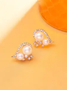 AMI Gold-Plated Contemporary Studs Earrings