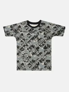 Angel & Rocket Boys Grey & Black Printed T-shirt