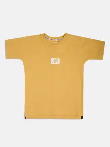 Angel & Rocket Boys Yellow Solid T-shirt