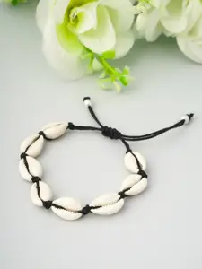 Urmika Women White & Black Wraparound Bracelet