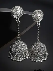 PANASH Silver-Plated Dome Shaped Drop Earrings