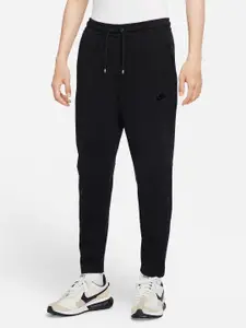 Nike Men Black Solid Standard Fit Pure Cotton Track Pants
