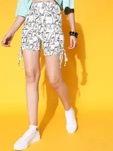 STREET 9 Women Off-white Geometric Shorts