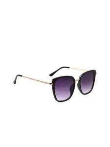 Peter Jones Eyewear Women Purple Lens & Black Butterfly Sunglasses RD018B