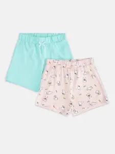 Pantaloons Baby Girls Orange Conversational Printed Shorts