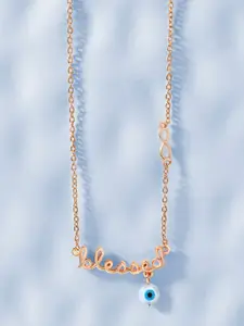 MINUTIAE Rose Gold & Blue Brass Rose Gold-Plated Necklace