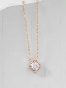 MINUTIAE Rose Gold & White Brass Rose Gold-Plated Pendant Necklace