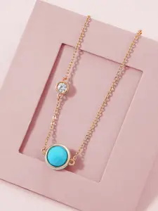 MINUTIAE Rose Gold & Blue Brass Handcrafted Necklace