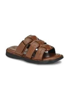 Eego Italy Men Brown Leather Comfort Sandals
