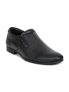 Liberty Men Black Solid Slip-On Formal Shoes
