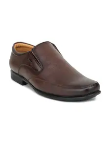 Liberty Men Brown Solid Slip-On Formal Shoes