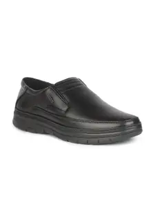 Liberty Men Black Solid Slip-On Formal Shoes