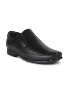 Liberty Men Black Solid Formal Slip-On Shoes