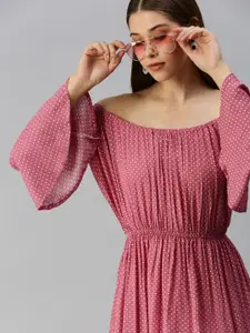 SHOWOFF Pink Off-Shoulder Dress