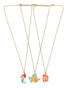EL REGALO Kids Girls Set of 3 Gold-Toned Handcrafted Necklace