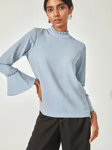 The Label Life Grey Triple Back-Tie Bow Top