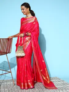 Mitera Floral Saree with Solid Border