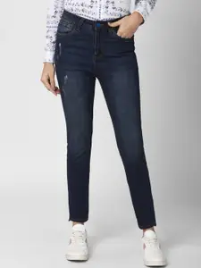 Van Heusen Woman Women Navy Blue Skinny Fit Low Distress Light Fade Jeans