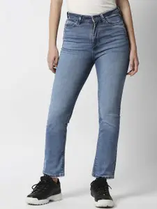 Pepe Jeans Women Blue Straight Fit High-Rise Light Fade Jeans