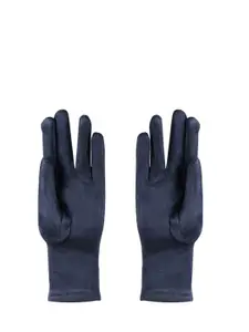 Bonjour Women Navy Blue Solid Hand Gloves