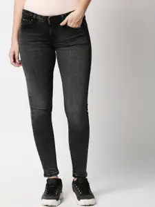 Pepe Jeans Women Black Super Skinny Fit Heavy Fade Jeans