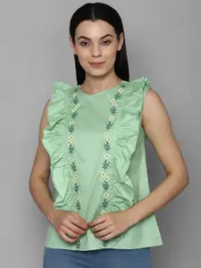 Allen Solly Woman Green Floral Top