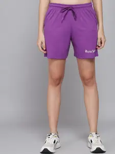 GRIFFEL Women Purple Loose Fit Sports Shorts
