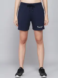 GRIFFEL Women Navy Blue Loose Fit Cotton Sports Shorts