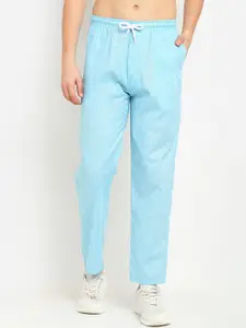 JAINISH Men Blue Regular Fit Cotton Track Pants