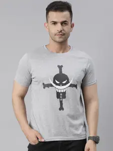 Bushirt Men Grey Printed Cotton T-shirt