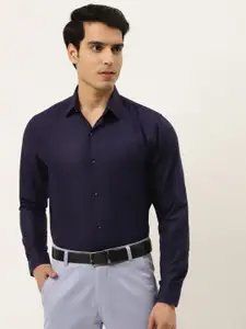 JAINISH Men Navy Blue Solid Comfort Fit Formal Shirt