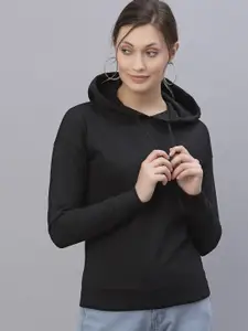 Style Quotient Women Black Hooded Sweatshirt