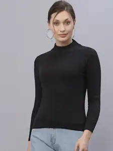 Style Quotient Women Black Solid Sweatshirt