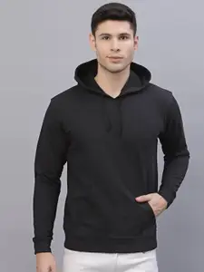 Style Quotient Men Black Hooded Sweatshirt