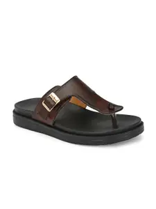 Eego Italy Men Brown & Black Comfort Sandals