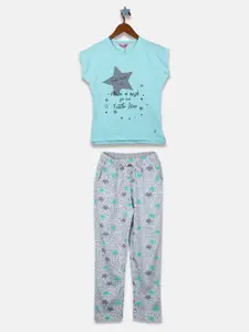 Monte Carlo Girls Blue & Grey Melange T-shirt with Pyjamas