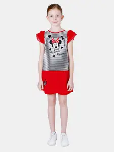 One Friday Black & Red Minnie Mouse Print Top