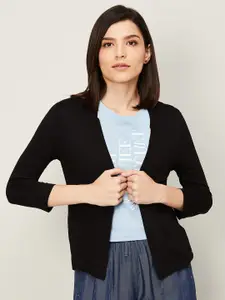 CODE by Lifestyle Women Black Solid Front Open Shrug