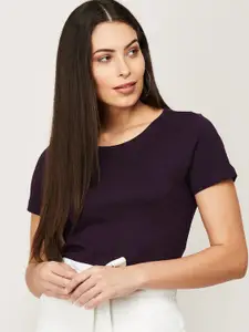 Fame Forever by Lifestyle Women Purple Cotton Top