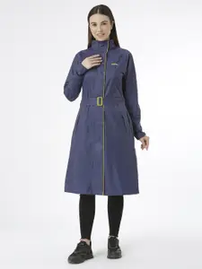 Zeel Women Navy Blue Solid Rain Jacket