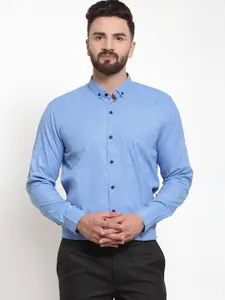 JAINISH Men Blue Comfort Cotton Formal Shirt