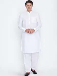 VASTRAMAY Men White Kurta with Pyjamas
